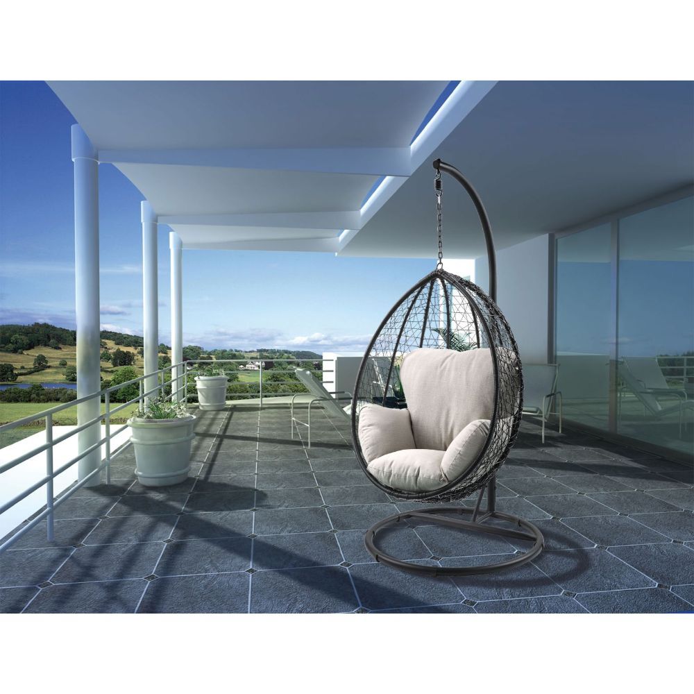 Simona - Patio Swing Chair with Stand by Unique Piece Furniture