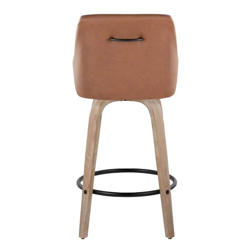 Hannah - Transitional Fixed Height Counter Stool With Swivel With Round Footrest (Set of 2) by Unique Piece Furniture