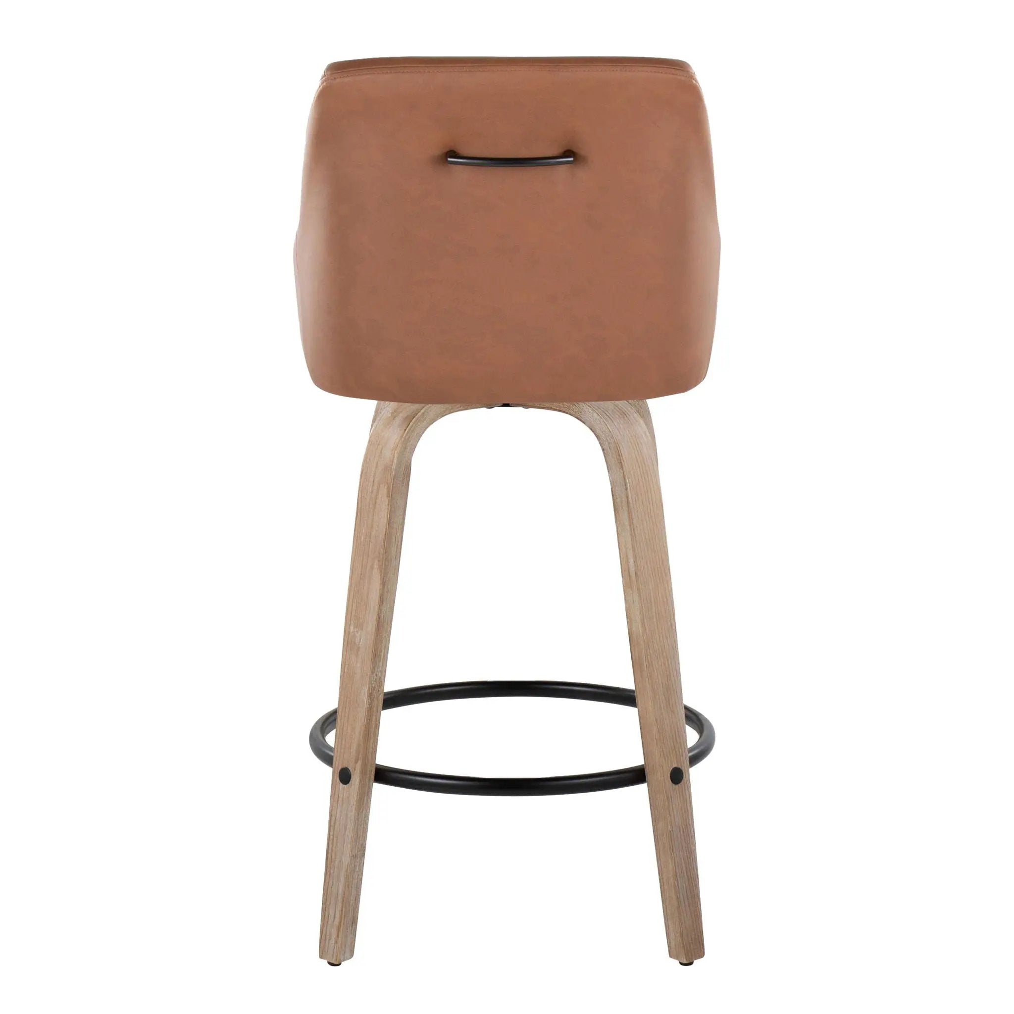 Hannah - Transitional Fixed Height Counter Stool With Swivel With Round Footrest (Set of 2) by HouseOfZazla