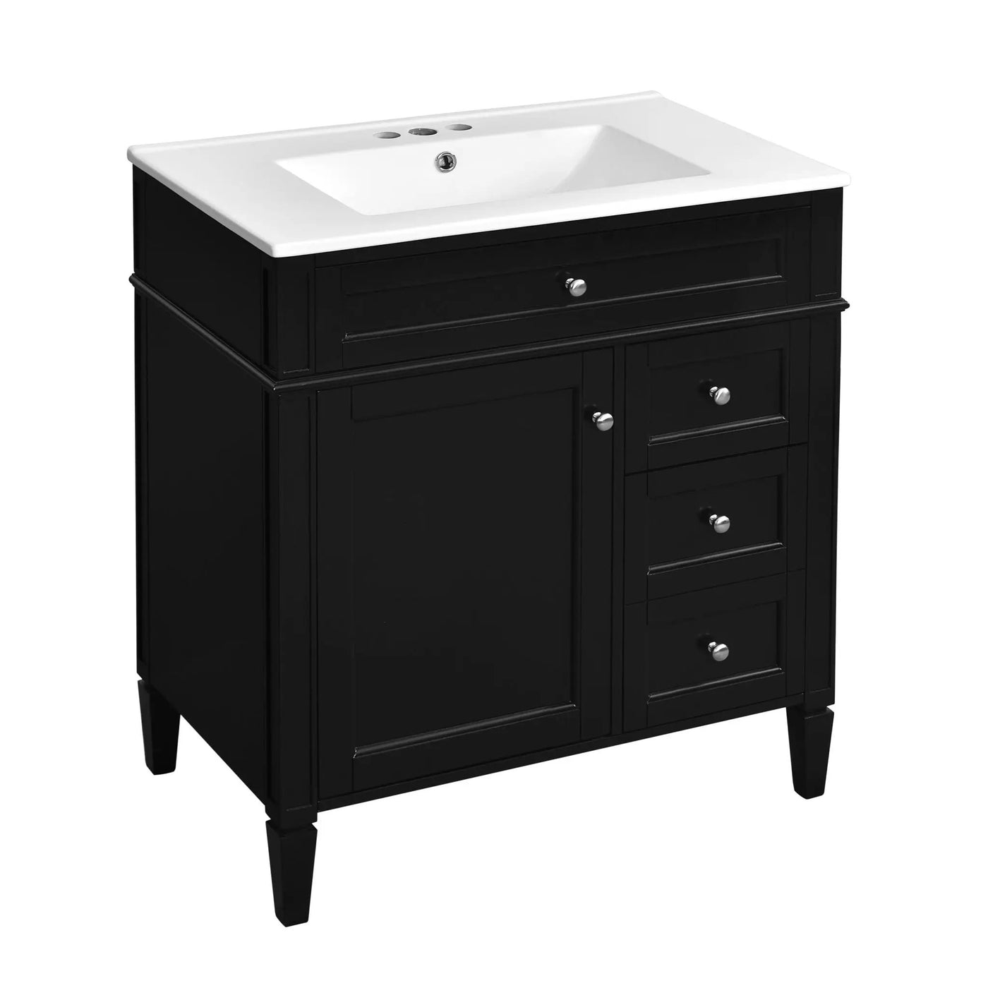 Bathroom Vanity With Top Sink, 2 Drawers & Tip Out Drawer by HouseOfZazla