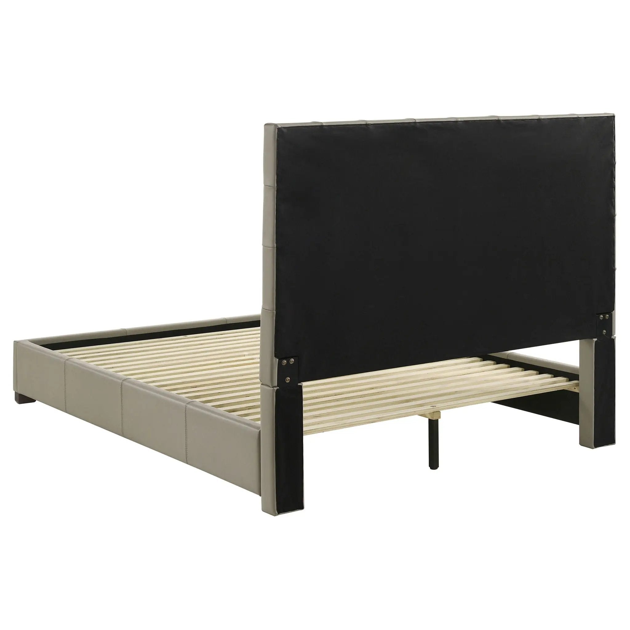 Medley Genuine Leather Queen Panel Platform Bed Tan by Unique Piece Furniture