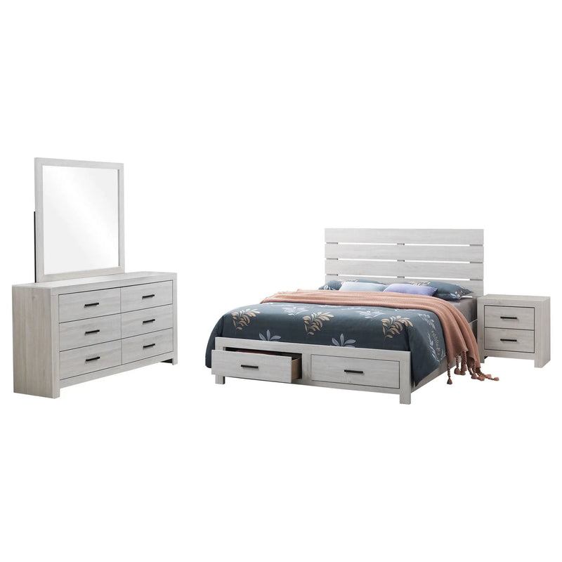 Brantford 4-piece Eastern King Bedroom Set Coastal White by Unique Piece Furniture