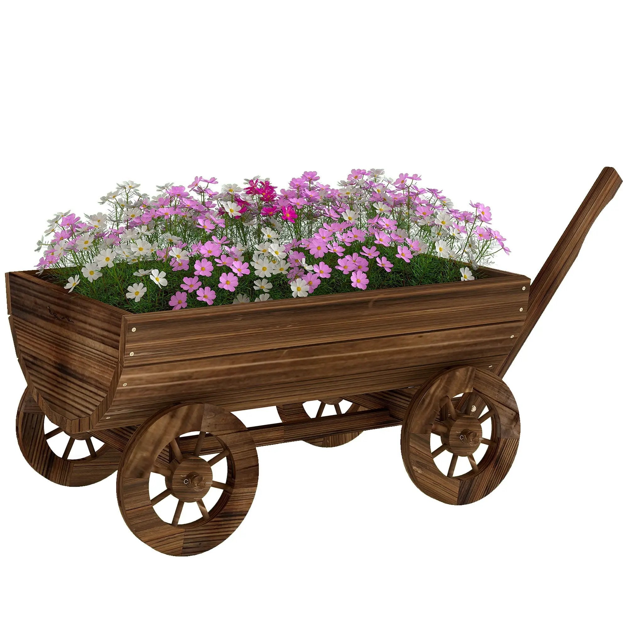 Outsunny Wooden Wagon Planter Box by HouseOfZazla