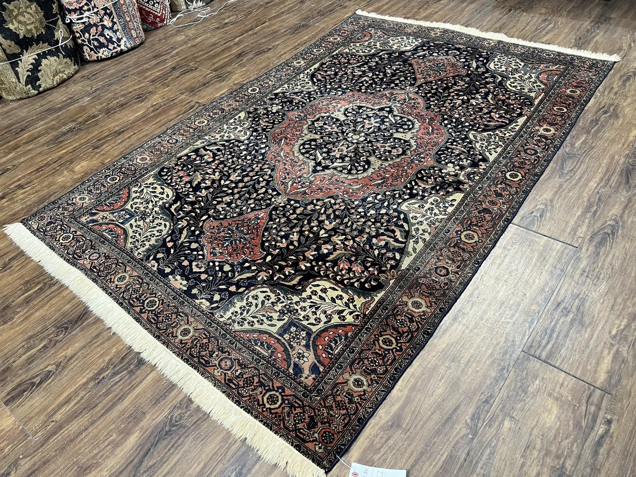 Antique Persian Sarouk Farahan Rug 4x7, Collectible Persian Carpet by Jewel Rugs