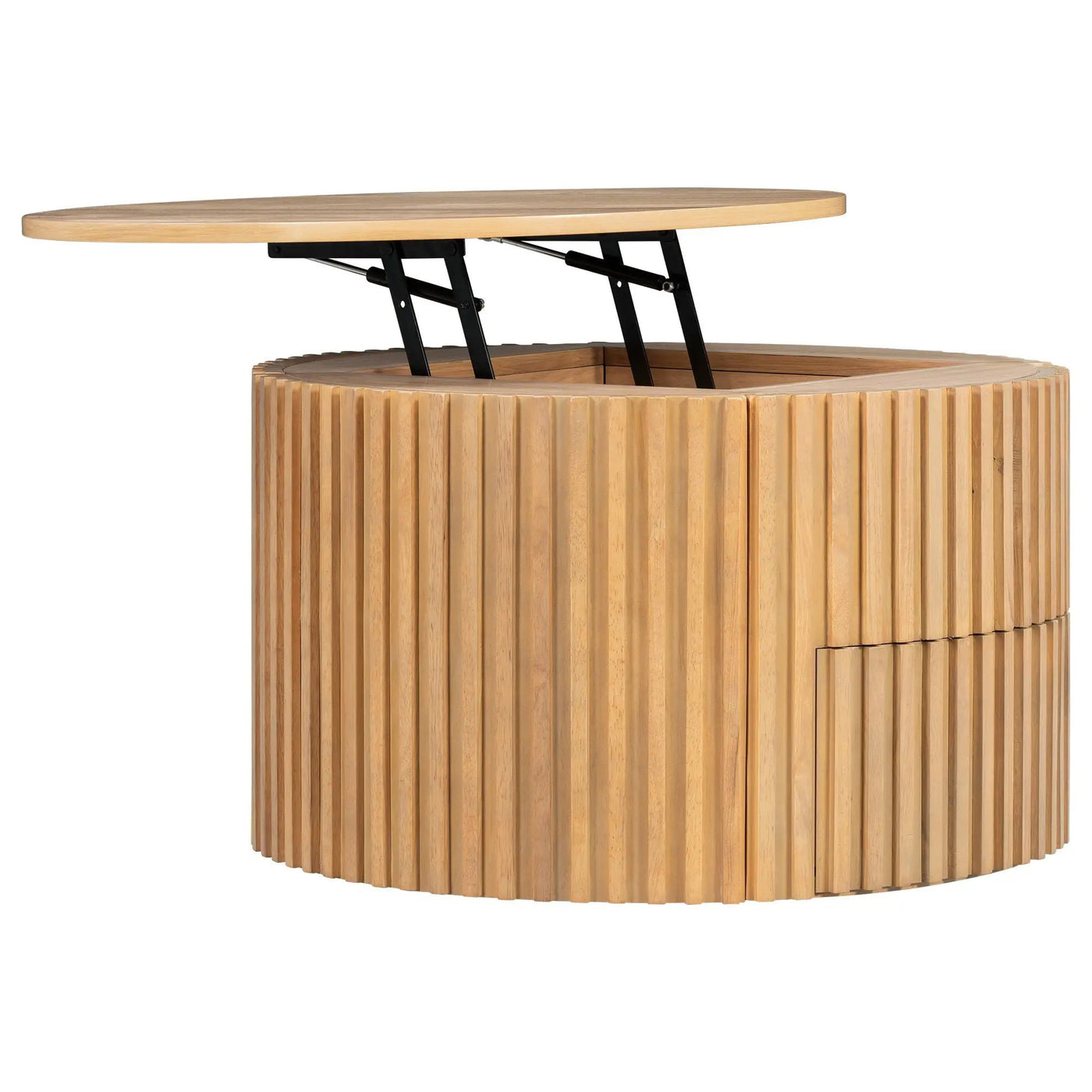 Round Lift Top Coffee Table With Hidden Storage For Living Room by HouseOfZazla