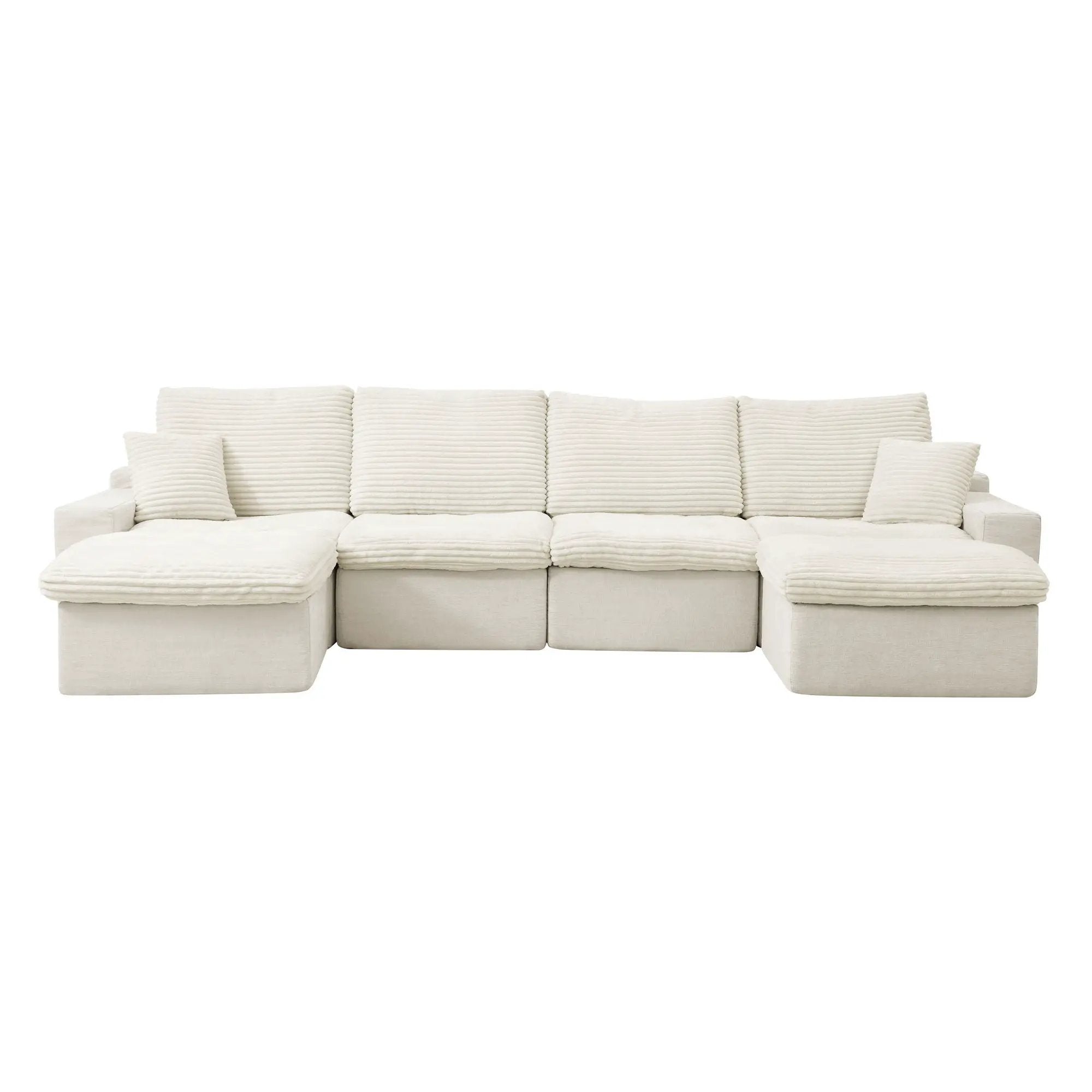 Modern Modular U Shaped Cloud Sectional Couch With Deep Seat And Comfy Chaise by HouseOfZazla