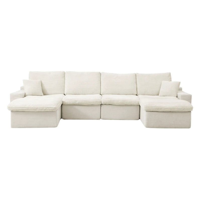 Modern Modular U Shaped Cloud Sectional Couch With Deep Seat And Comfy Chaise by HouseOfZazla
