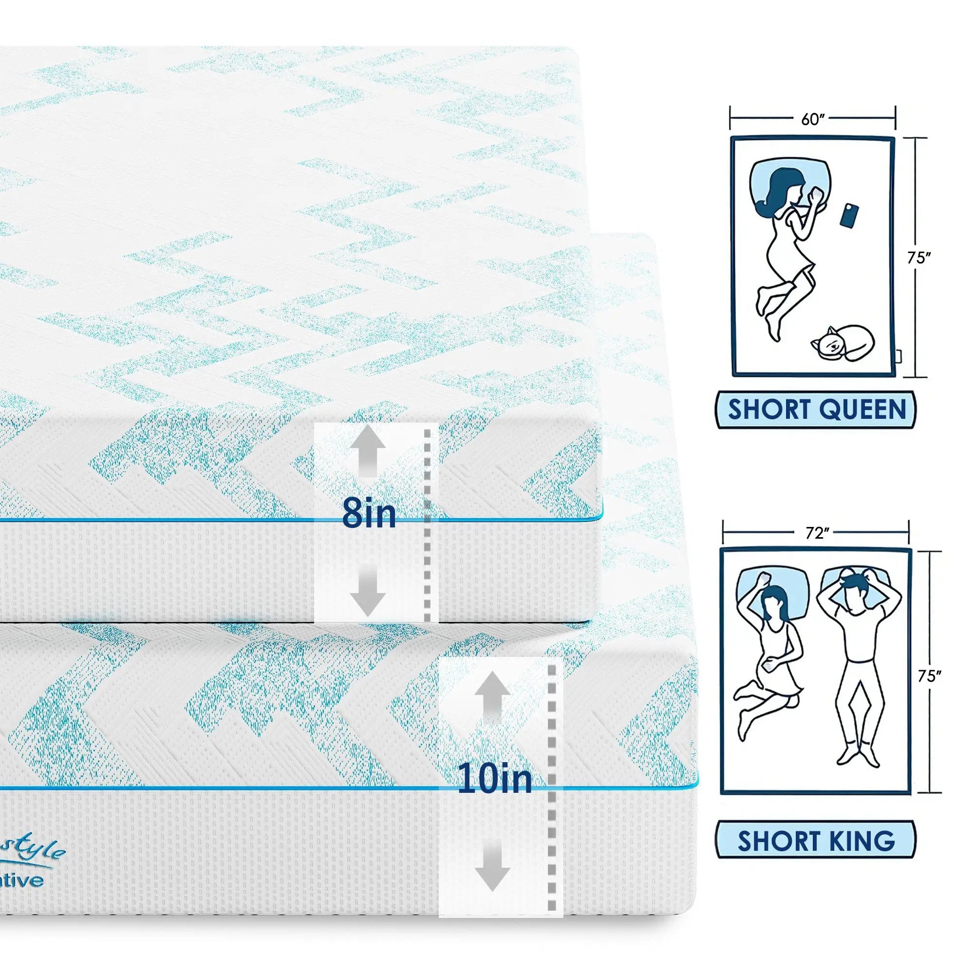 8-Inch RV Latex Memory Foam Mattress by HouseOfZazla