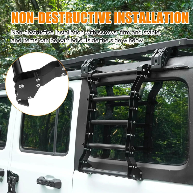 Rear Window Ladder for Jeep Wrangler JL JLU (2018-2025) by HouseOfZazla