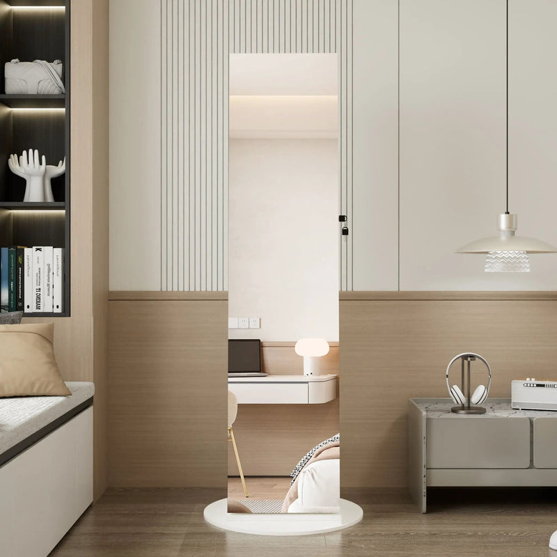 Swivel Jewelry Cabinet With Full Length Mirror by Unique Piece Furniture