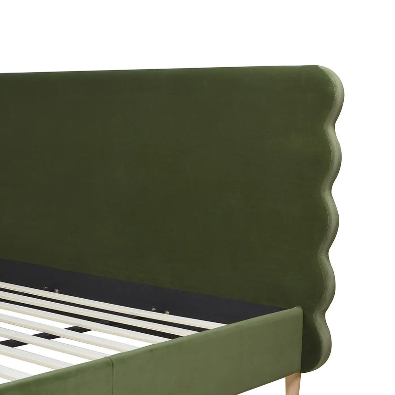Stockholm - Modern Wavy Headboard Platform Bed by HouseOfZazla