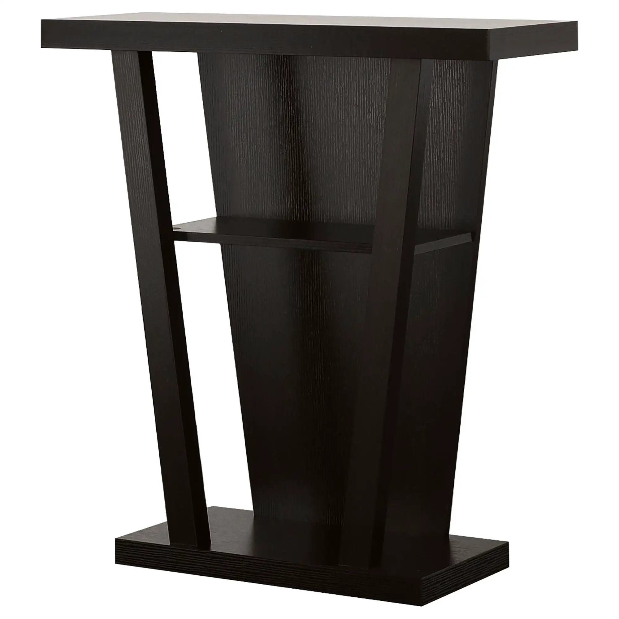 2 Shelf Console Table With V Shape Design - Brown by HouseOfZazla