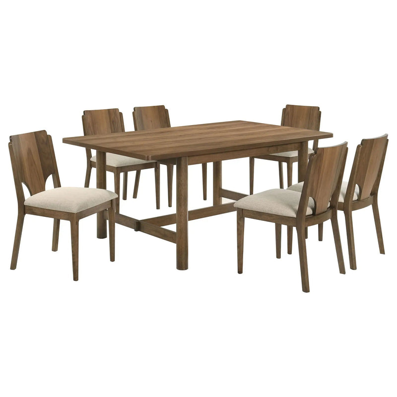 Crestmore 7-piece Rectangular Dining Table Set Walnut by Unique Piece Furniture