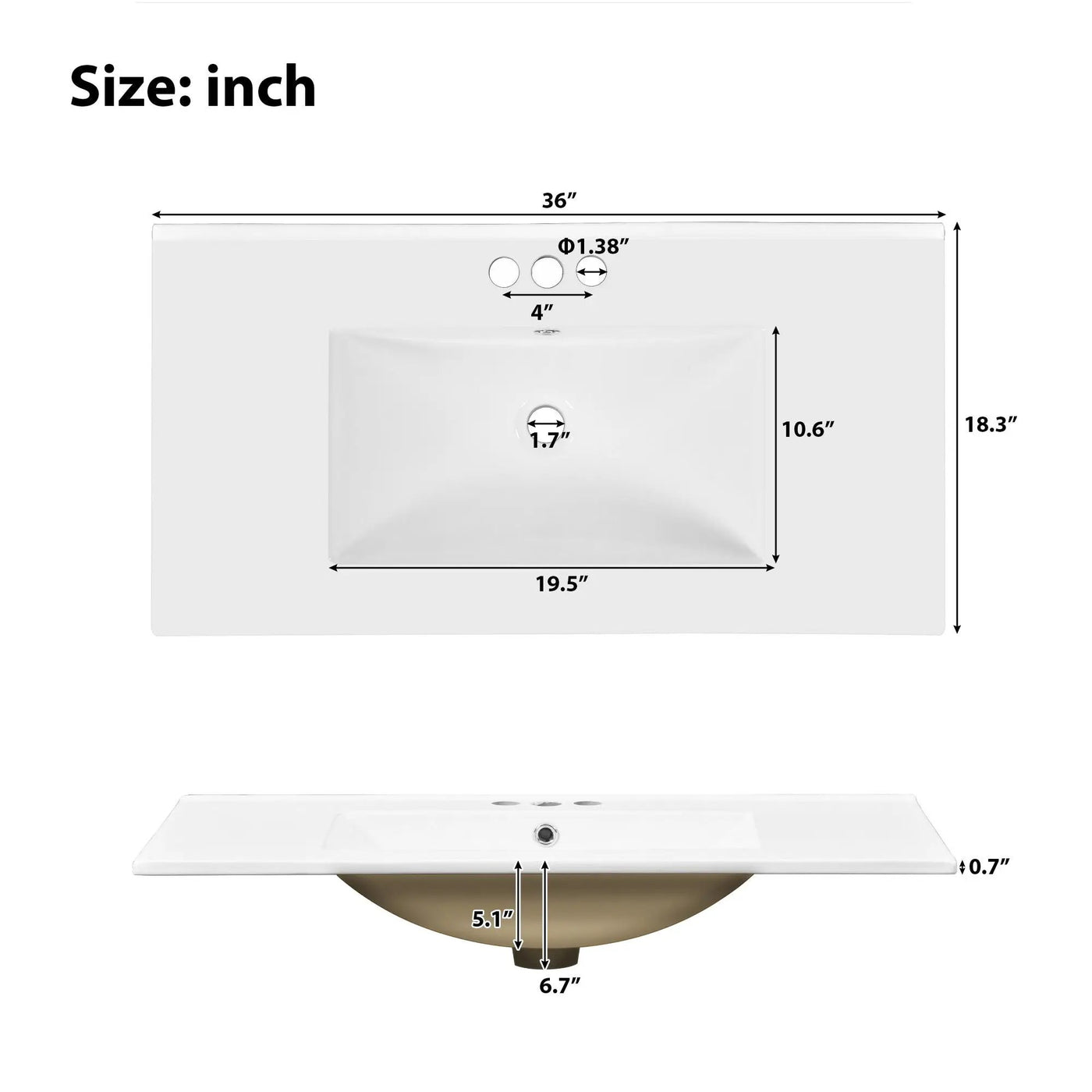 Bathroom Vanity With Sink, Soft Close Doors, Adjustable Shelves by HouseOfZazla