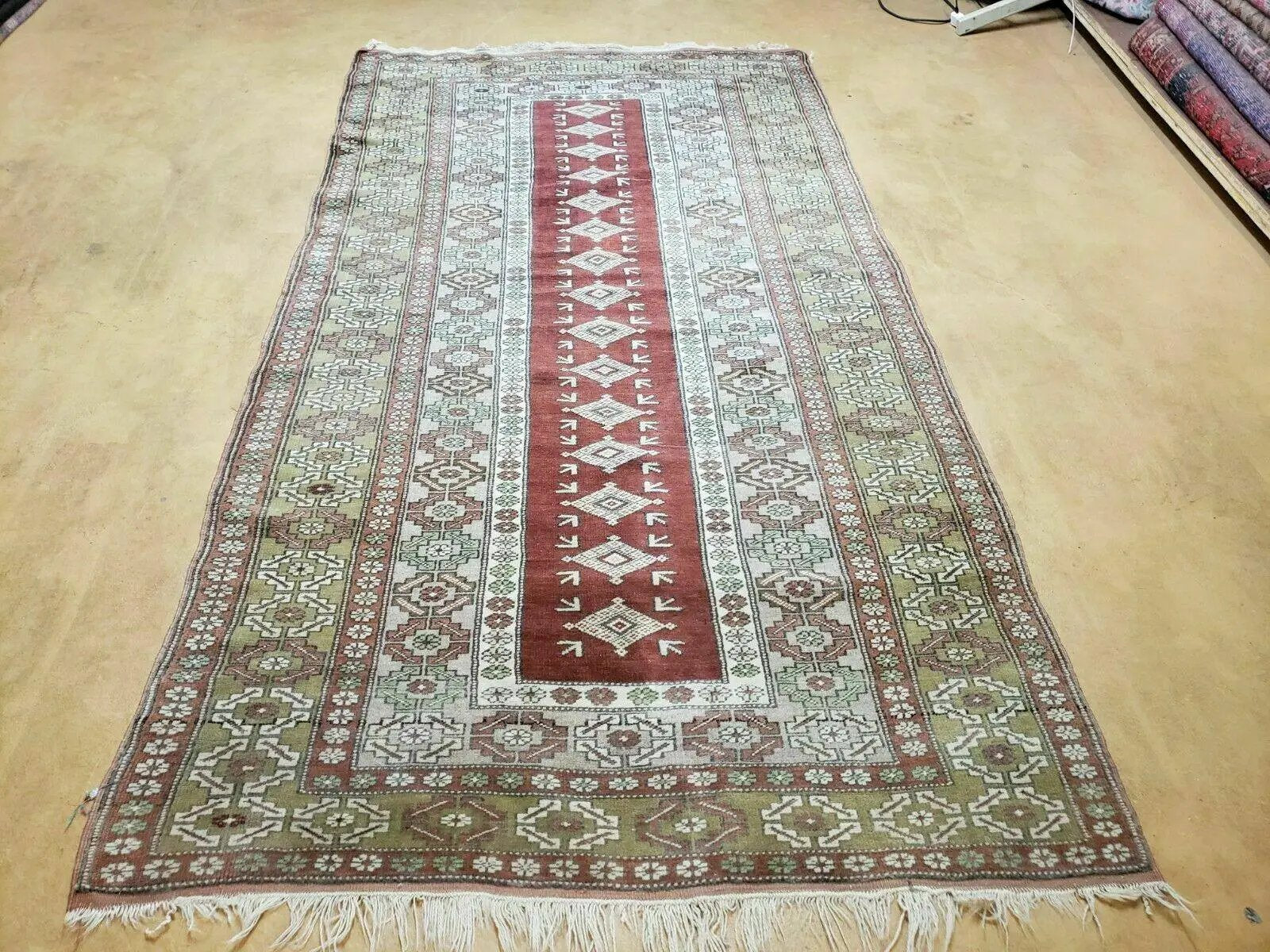 4' X 8' Antique Handmade Turkish Melas Oushak Wool Rug by Jewel Rugs