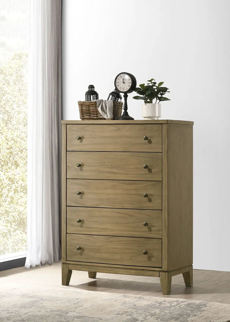Granada 5-drawer Bedroom Chest of Drawers Natural Pine by Unique Piece Furniture