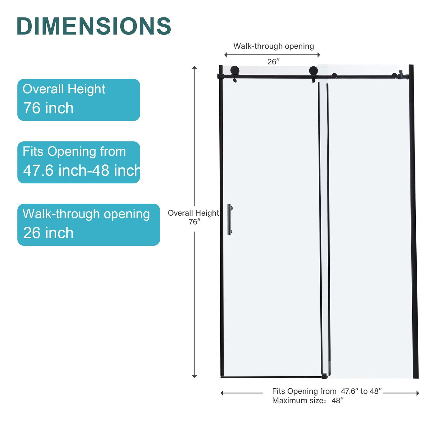 Single Sliding Bypass Shower Door Enclosure With Tempered Glass by HouseOfZazla