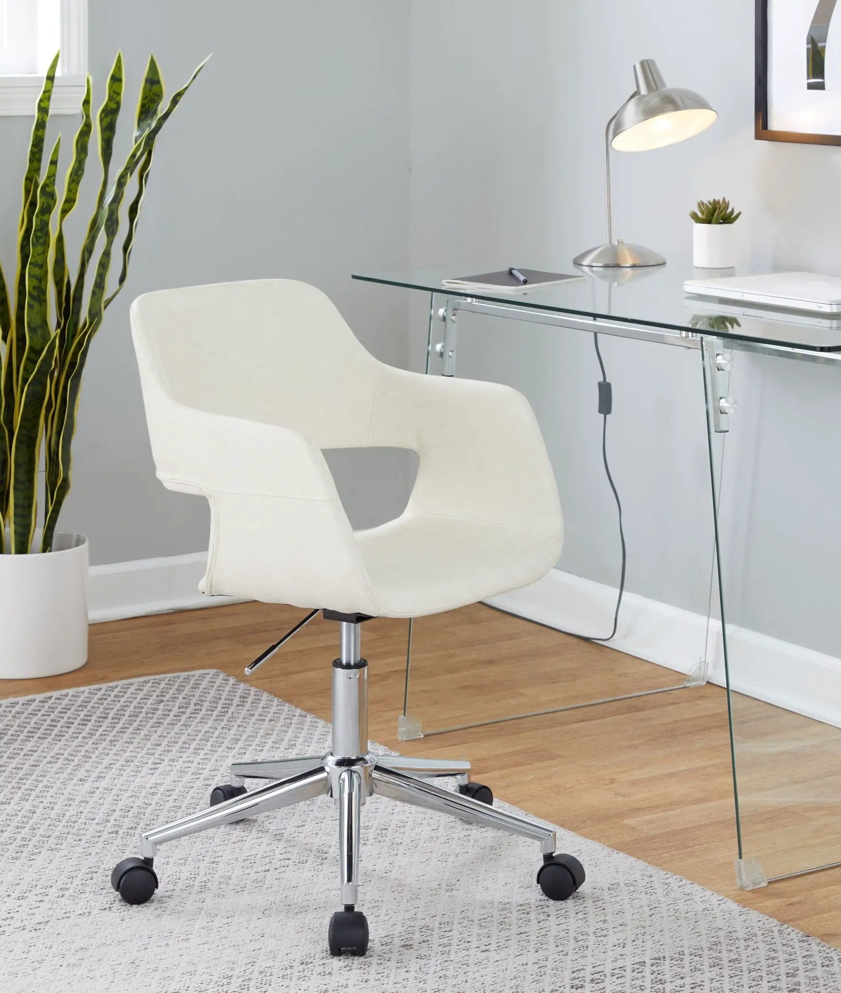 Glacier - Contemporary Desk - Clear / Chrome by HouseOfZazla