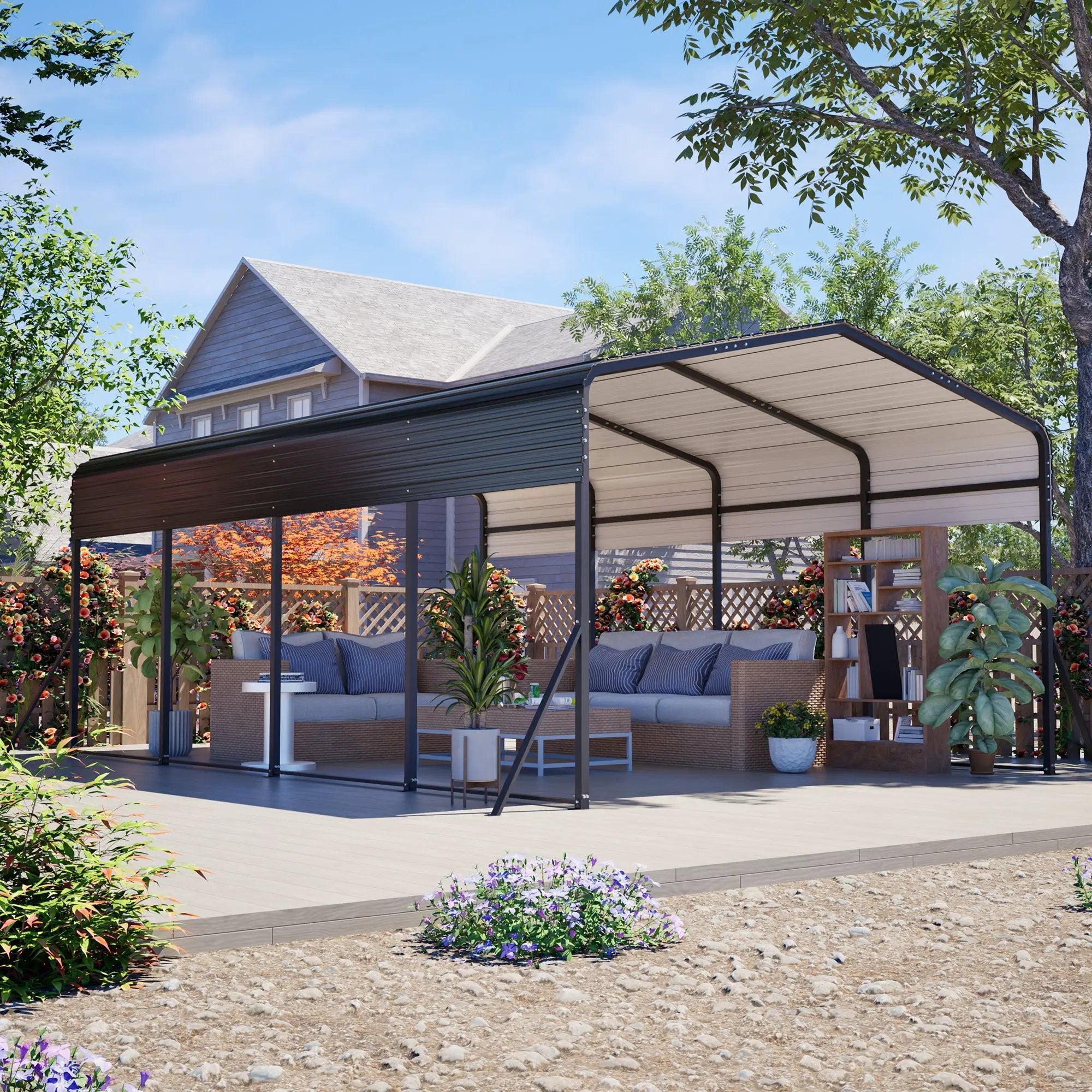 13x20 FT Metal Carport with Upgraded Frame by HouseOfZazla