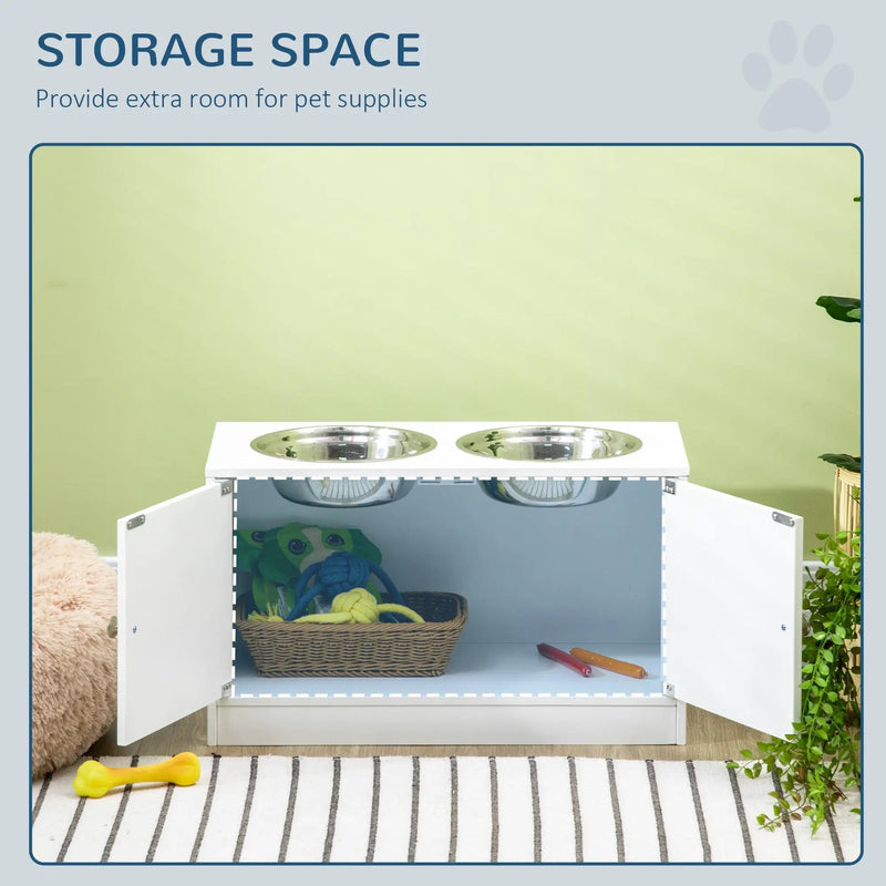 PawHut Large Elevated Dog Bowls with Storage Cabinet by HouseOfZazla