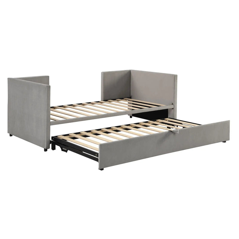 Twin Size Upholstered Daybed With Pop Up Trundle by Unique Piece Furniture