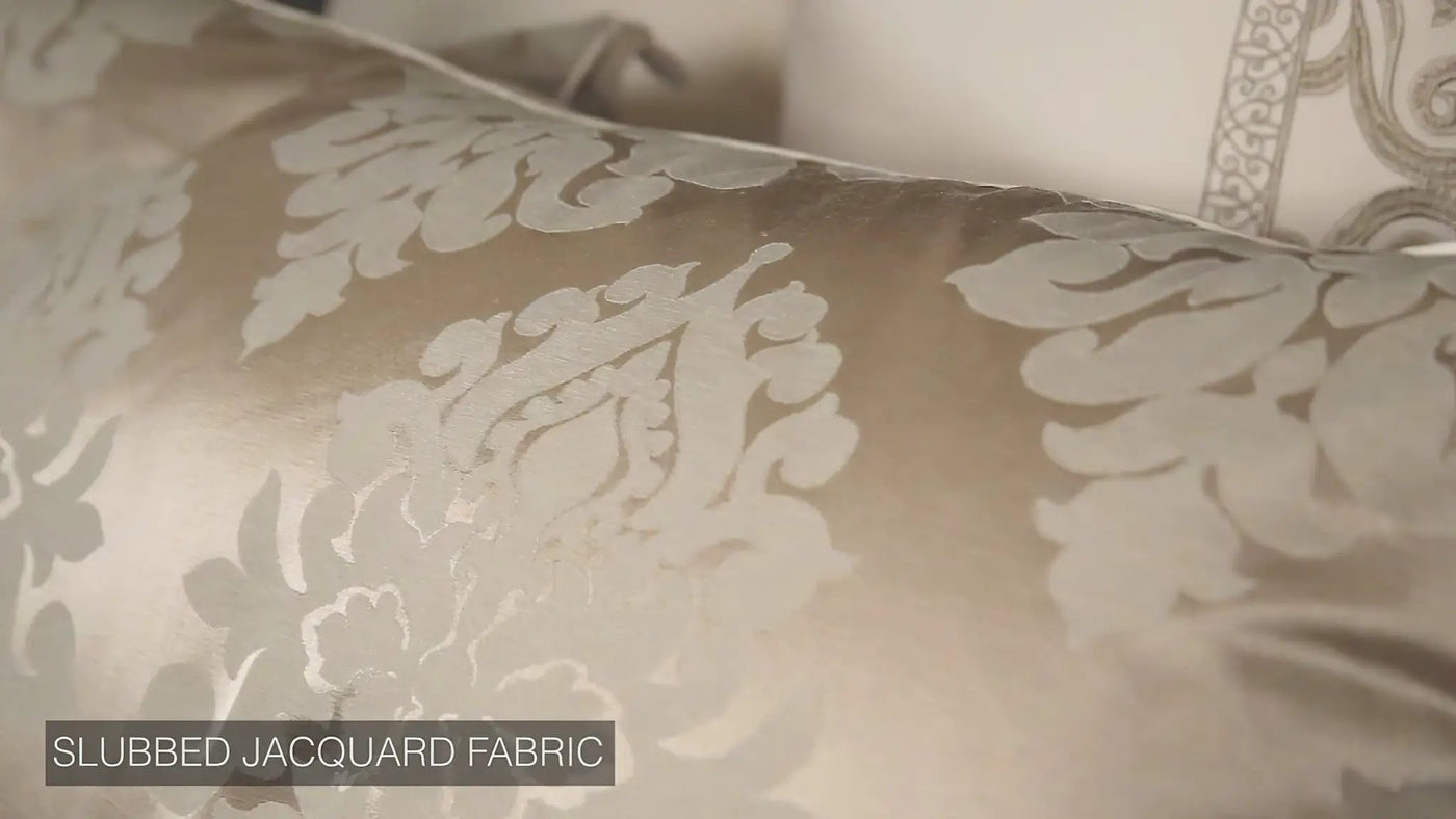 Hillcrest 9-Pc Ivory Damask Jacquard Comforter Ensemble by HouseOfZazla