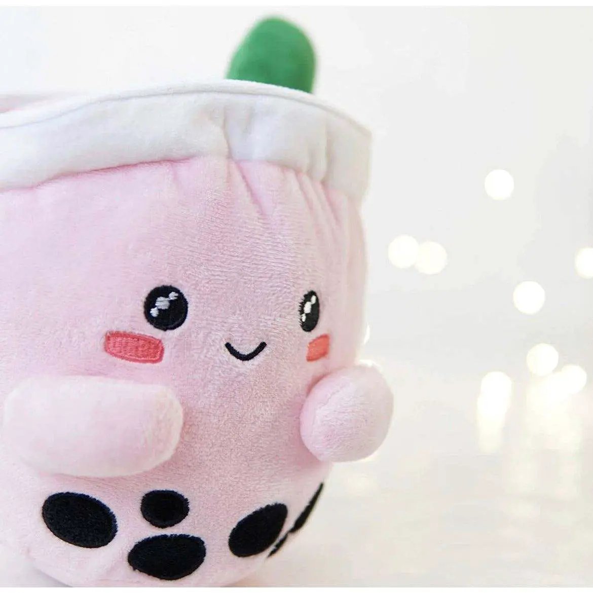 ABC Boba Tea Plush Pink Berry Cute Stuffed Animal Toy 10" by Selzalot
