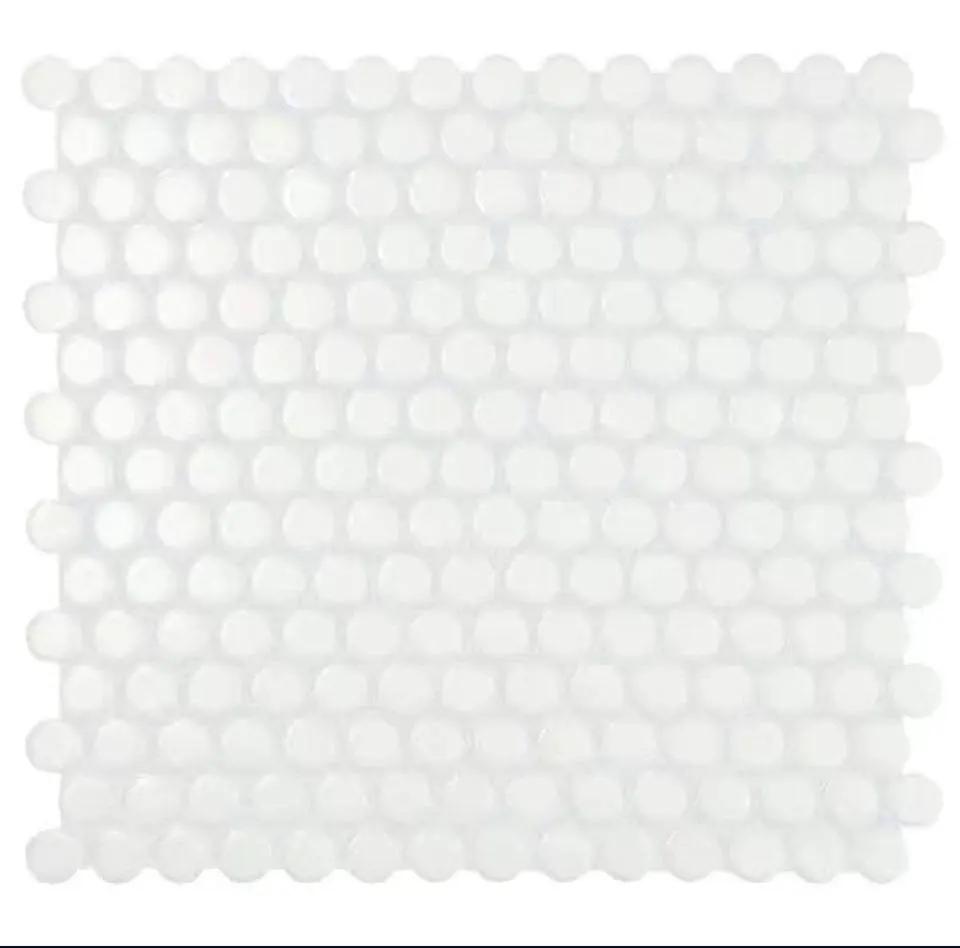 Open Box Daltile Restore Satin White 10 in. x 11 in. Glazed Ceramic Penny Round Mosaic Wall Tile (8.3 sq. ft./Case) by Selzalot