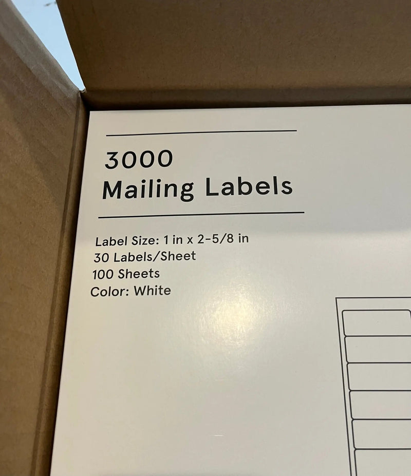 Staples BL58260 Baseline Mailing Labels, White, 3000/Pack by Selzalot