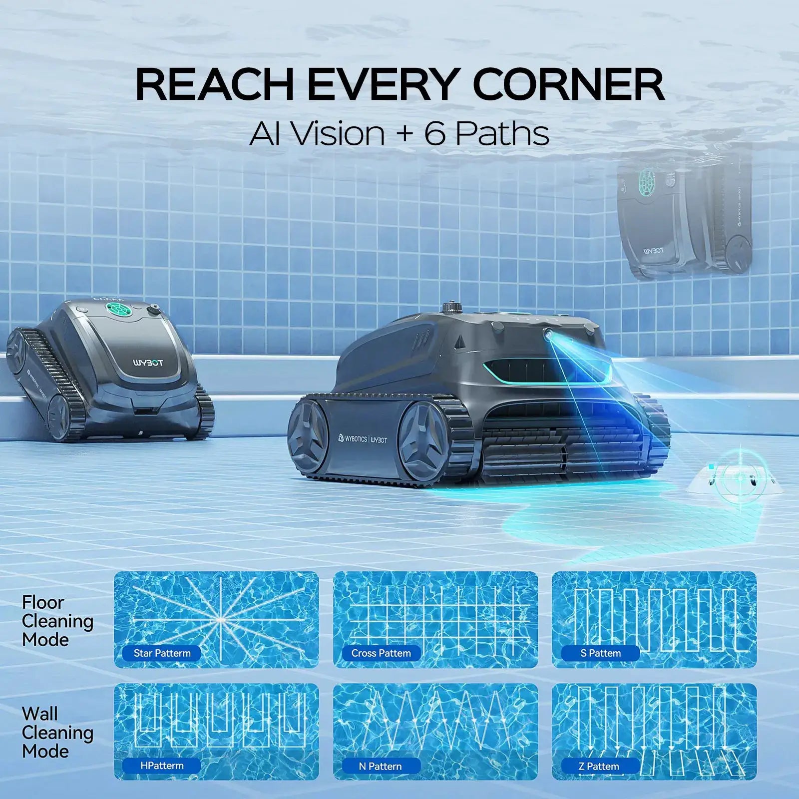WYBOT S2 Solar Vision Robotic Pool Cleaner by WYBOT