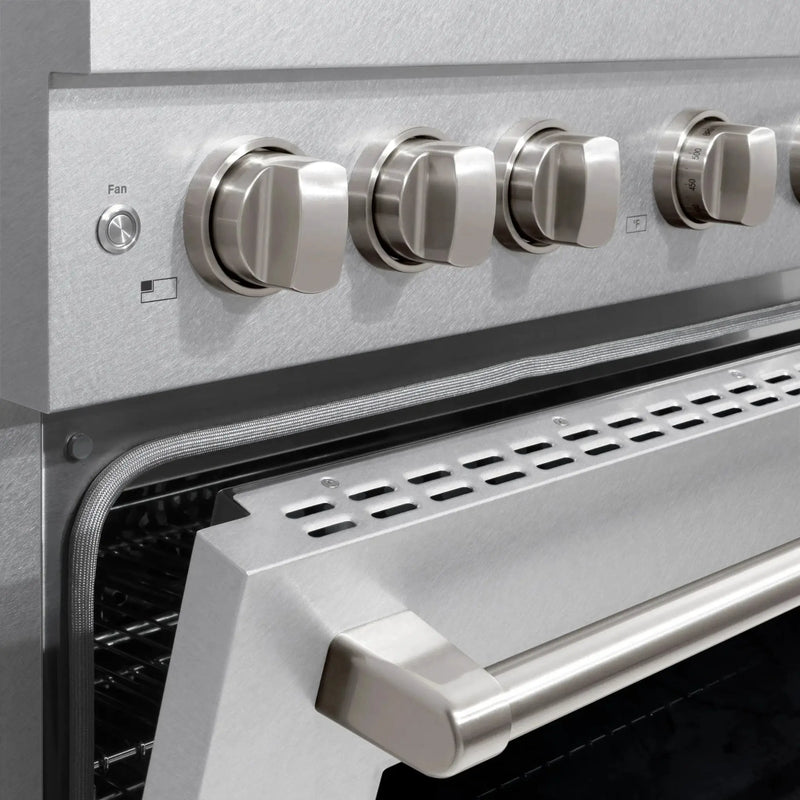 ZLINE 48"Paramount Dual Fuel Range DuraSnow® Stainless Steel SDRS-48 by Farmhouse Kitchen and Bath