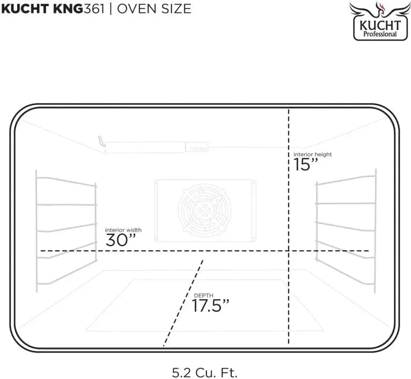 Kucht KX Series 36" Freestanding Dual Fuel Range KXP36-GL by Farmhouse Kitchen and Bath