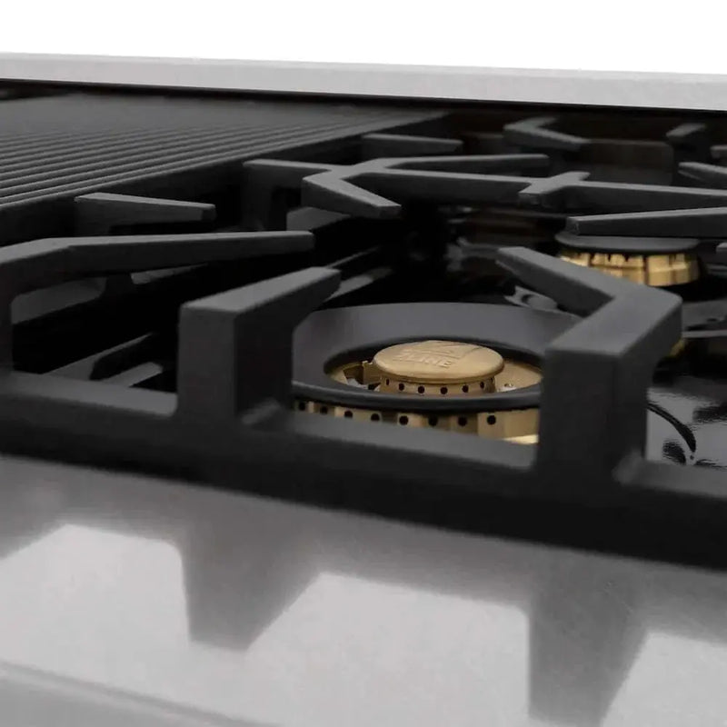 ZLINE 48" Autograph, Dual Fuel Range, Black Door, Bronze, RASZ-BLM-48-CB by Farmhouse Kitchen and Bath