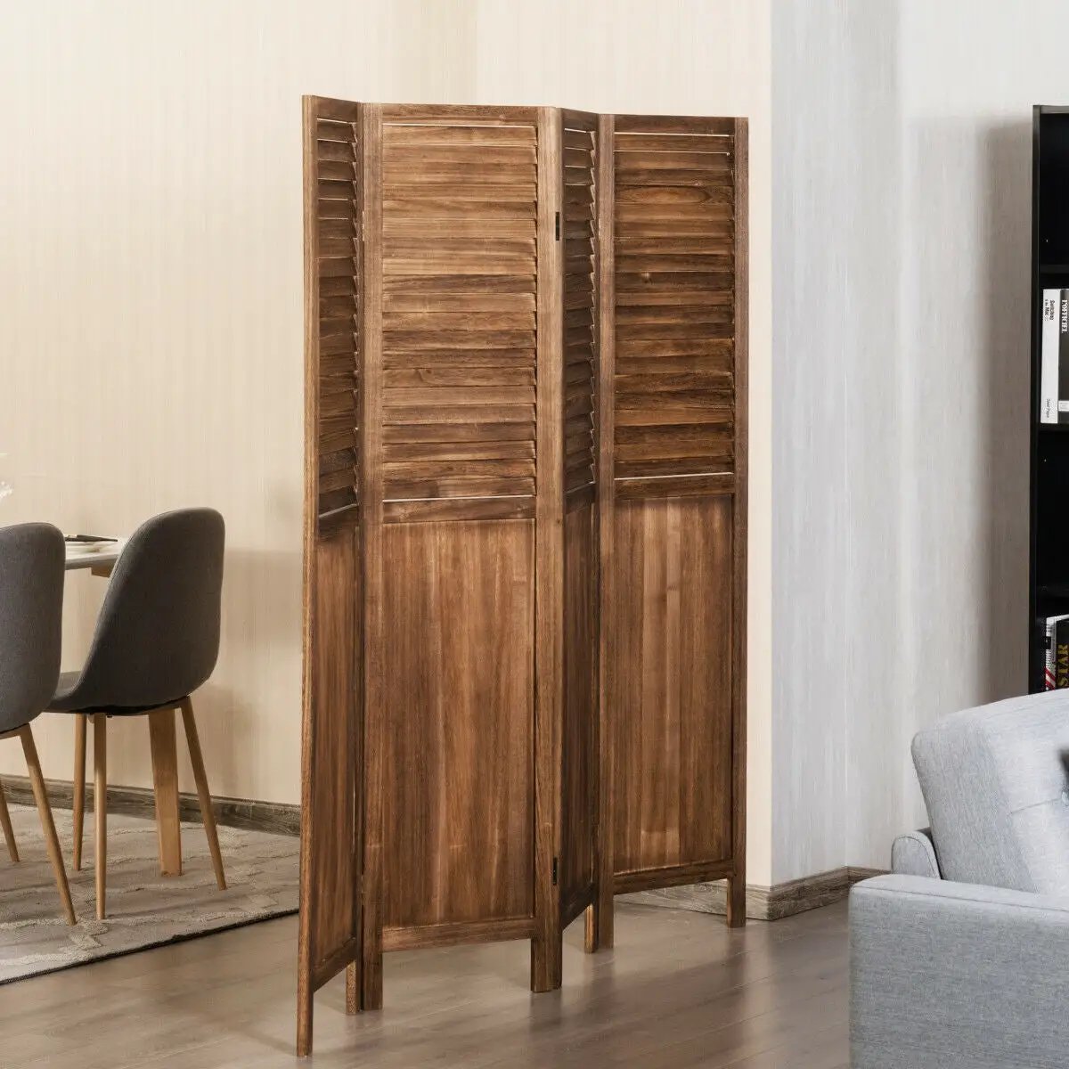 5.6 Ft Tall 4 Panel Folding Privacy Room Divider by DirectDeals