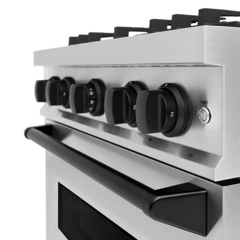 ZLINE 30" Classic Gas Range, Convection Gas Oven Stainless Steel, Matte Black CGRZ-30-MB by Farmhouse Kitchen and Bath