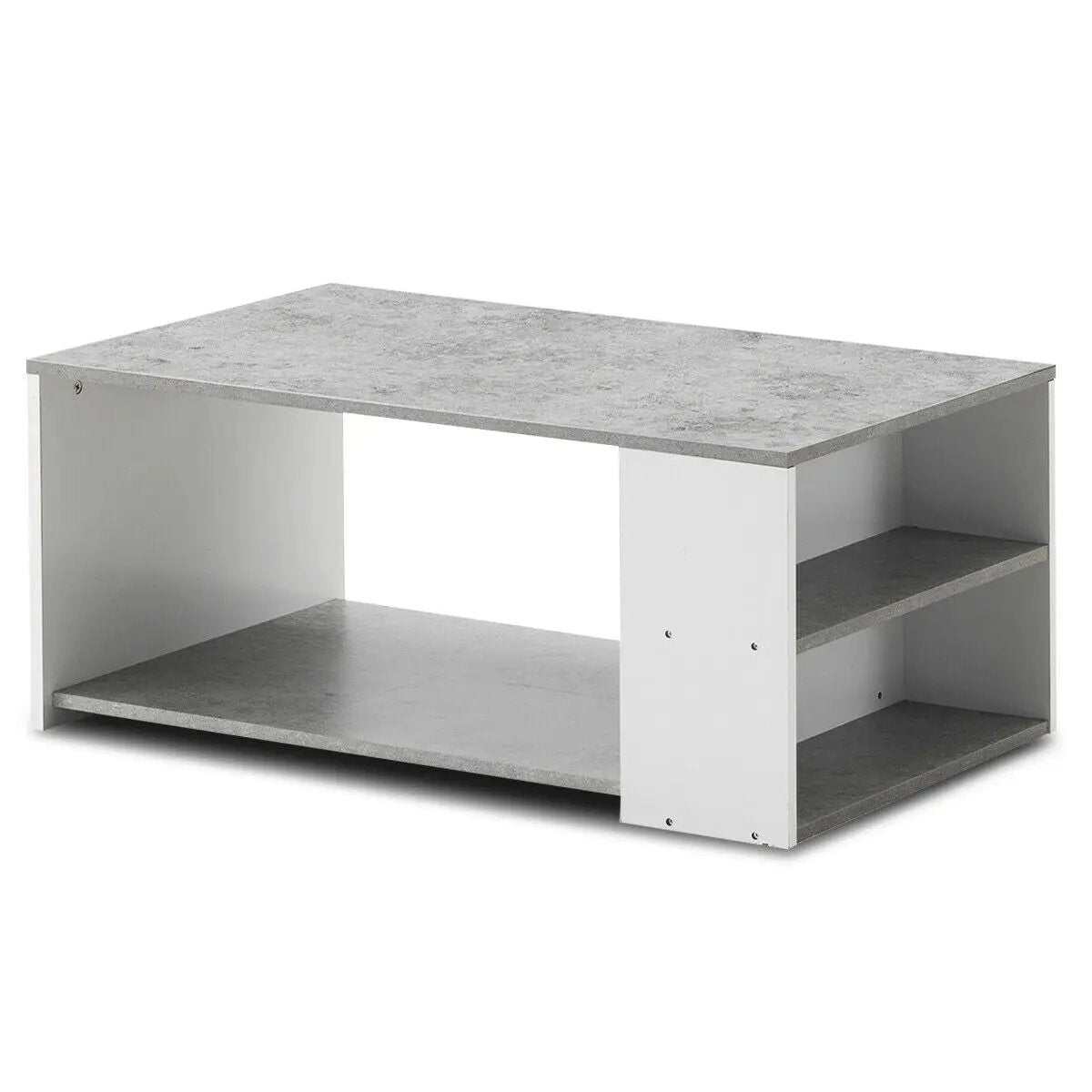 Coffee Table Sofa Side Table with Storage Shelves by DirectDeals