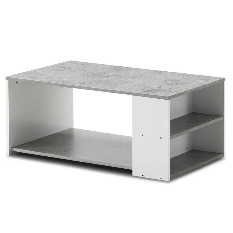 Coffee Table Sofa Side Table with Storage Shelves by DirectDeals