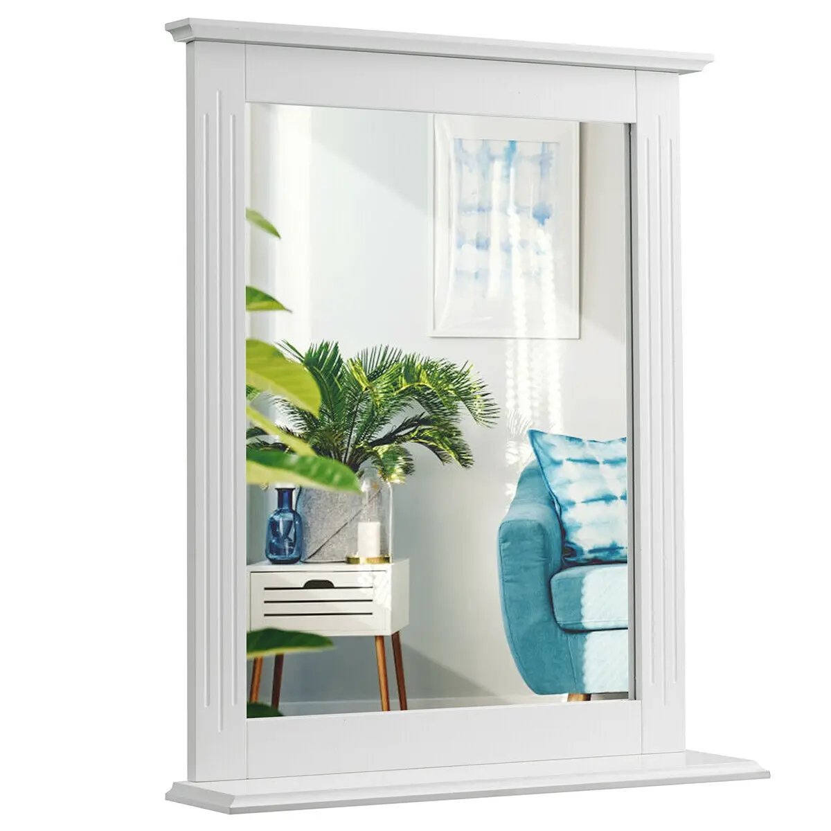 Wall-Mounted Multipurpose Vanity Mirror with Shelf by DirectDeals