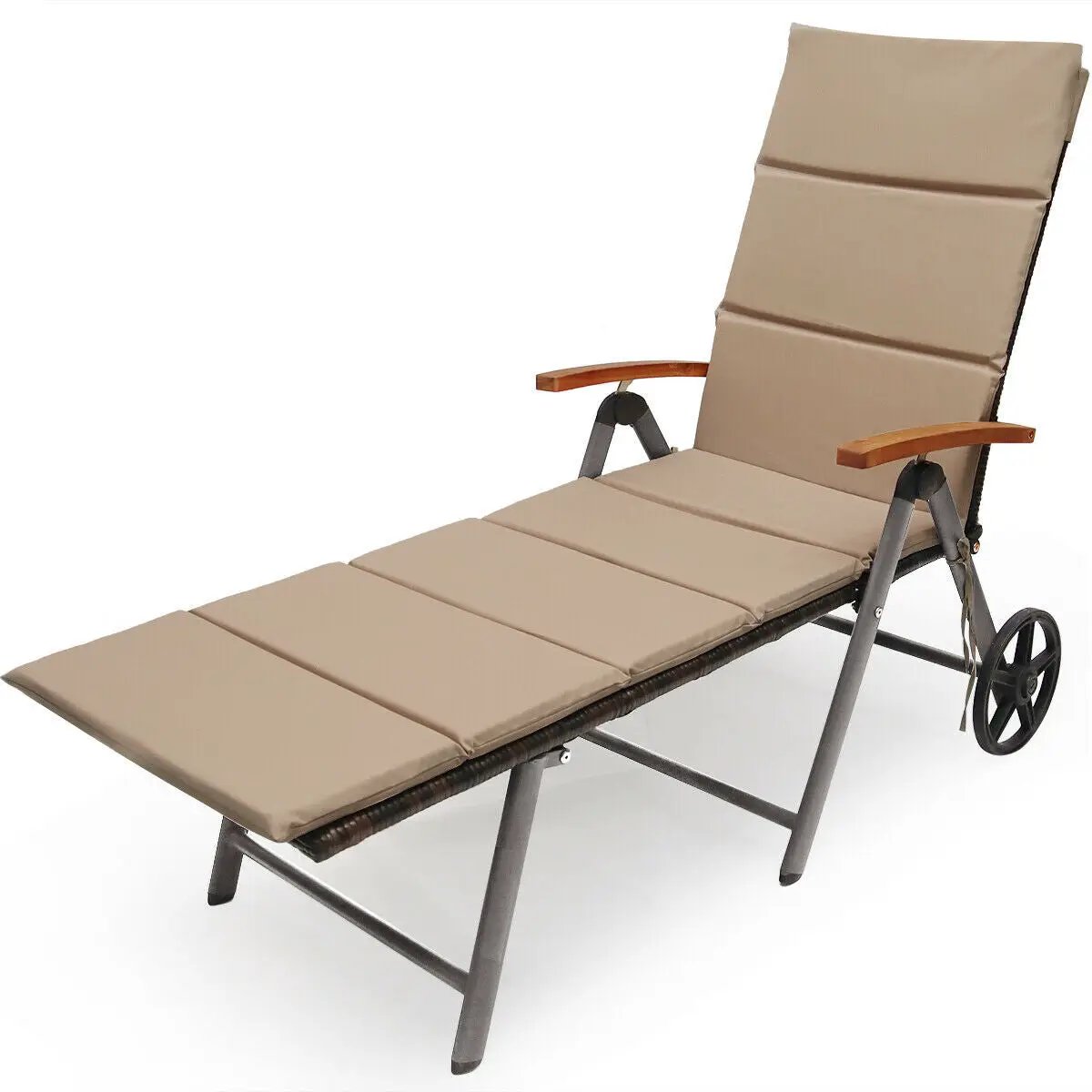 Outdoor Chaise Lounge Chair Rattan Lounger Recliner Chair by DirectDeals