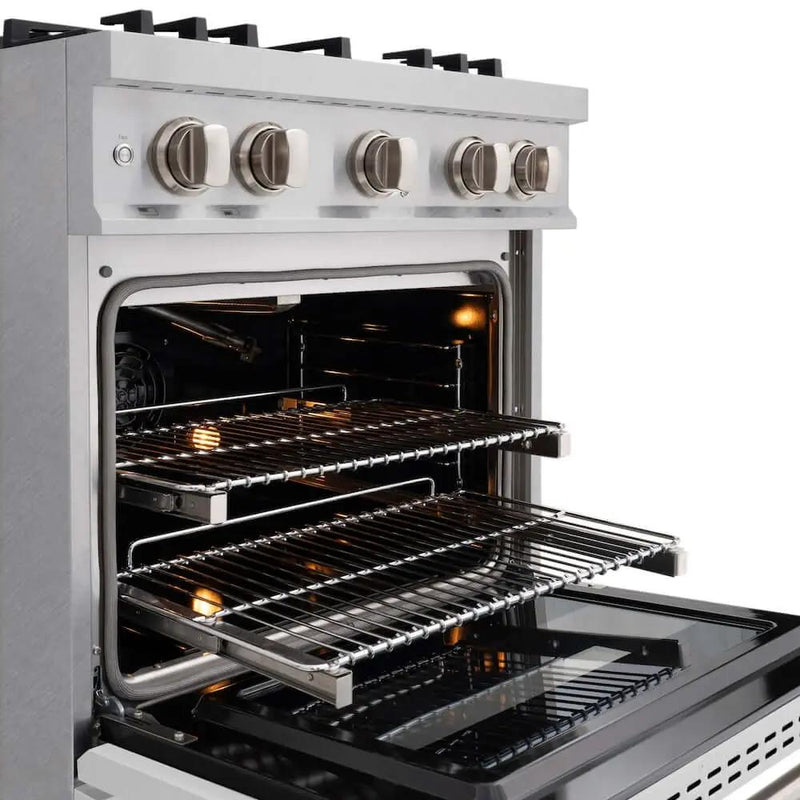 ZLINE 30"Classic Gas Range, Convection Gas Oven, DuraSnow® Stainless Steel, White Matte Door CGRS-WM-30 by Farmhouse Kitchen and Bath