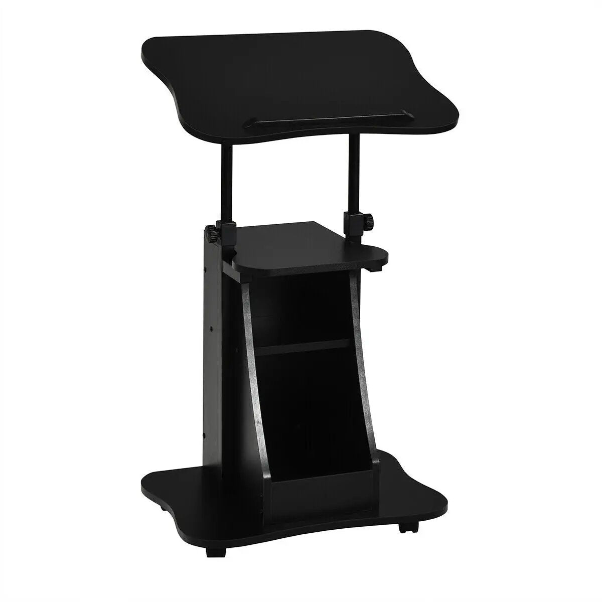 Sit-to-Stand Laptop Desk Cart Height Adjustable with Storage by DirectDeals