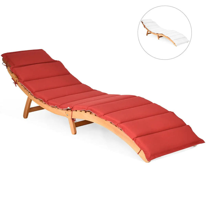 Folding Patio Lounge Chair with Double-Sided Cushioned Seat by DirectDeals