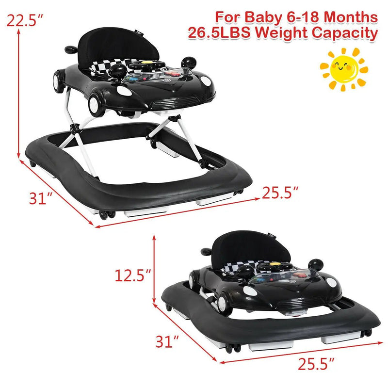 2-in-1 Foldable Baby Walker with Music Player and Lights by DirectDeals