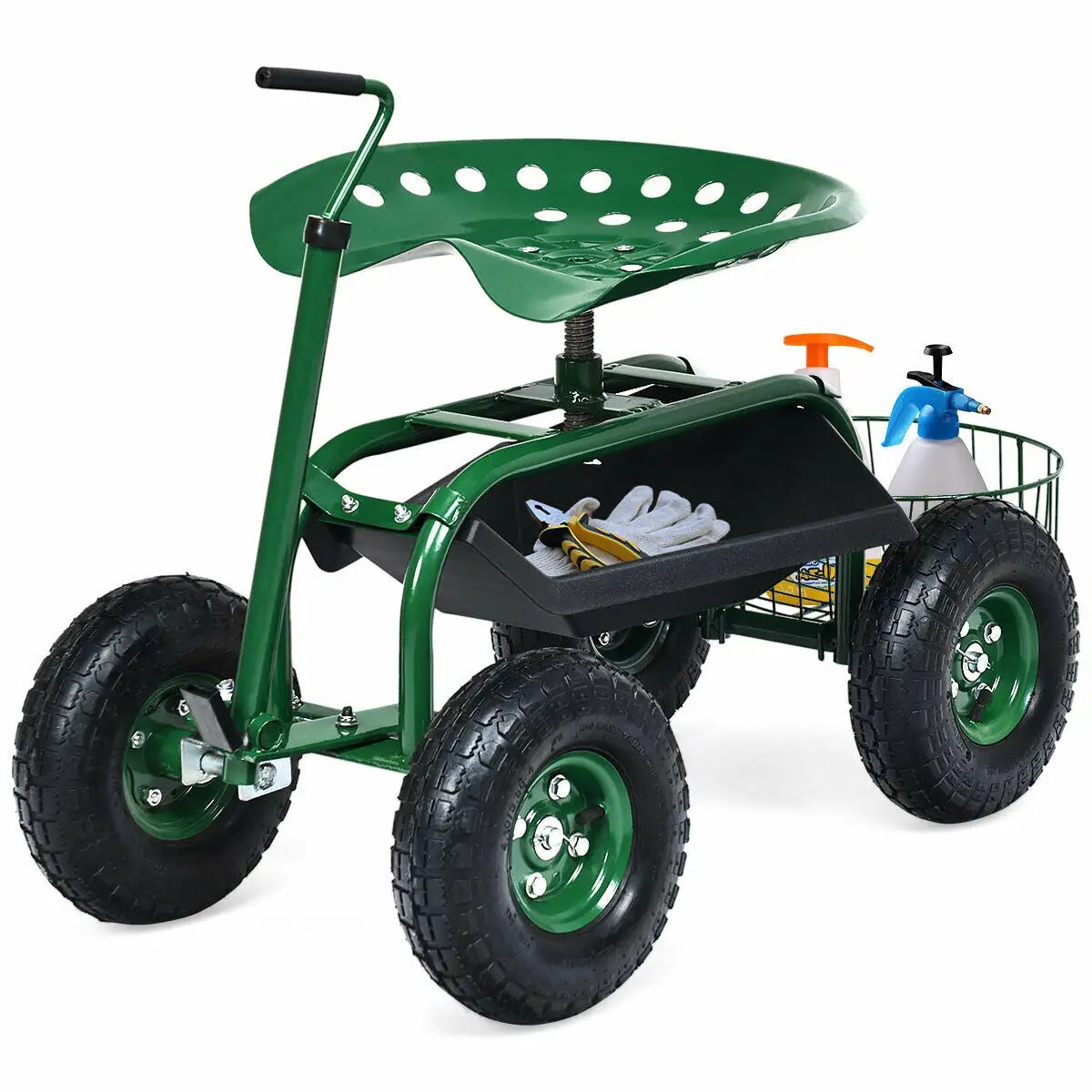 Extendable Handle Garden Cart Rolling Wagon Scooter by DirectDeals