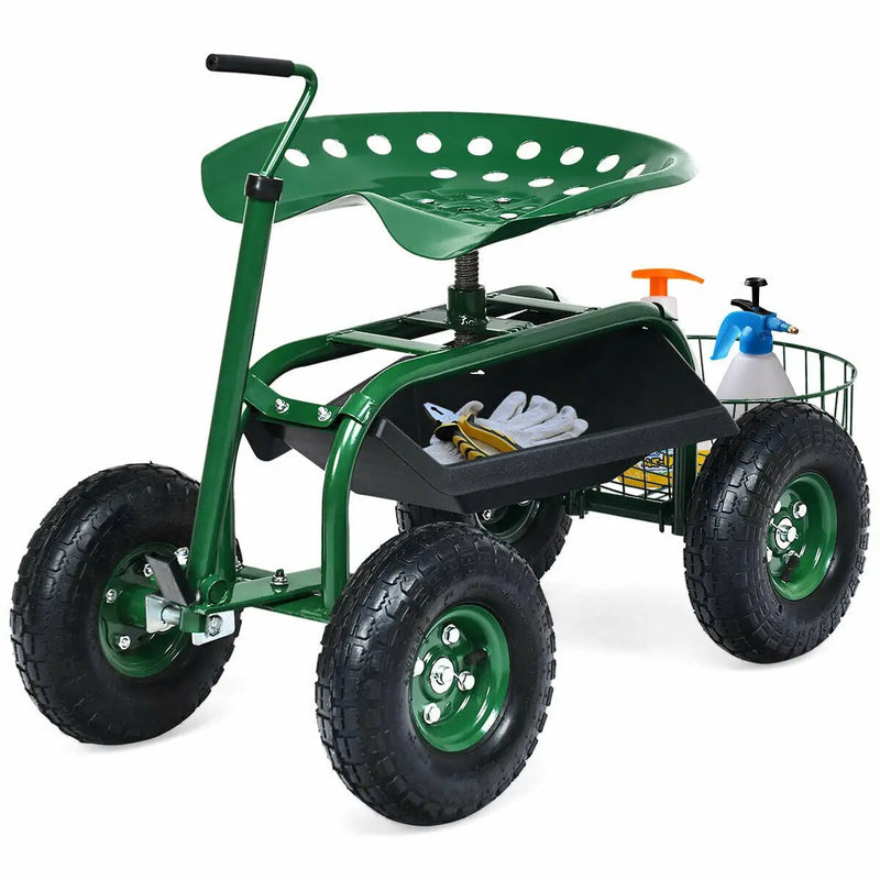 Extendable Handle Garden Cart Rolling Wagon Scooter by DirectDeals