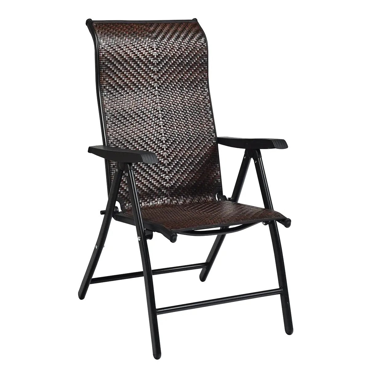 2 Pieces Patio Rattan Folding Reclining Chair by DirectDeals