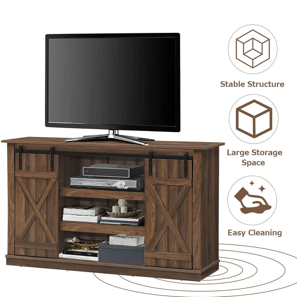 Sliding Barn TV Stand Console Table by DirectDeals
