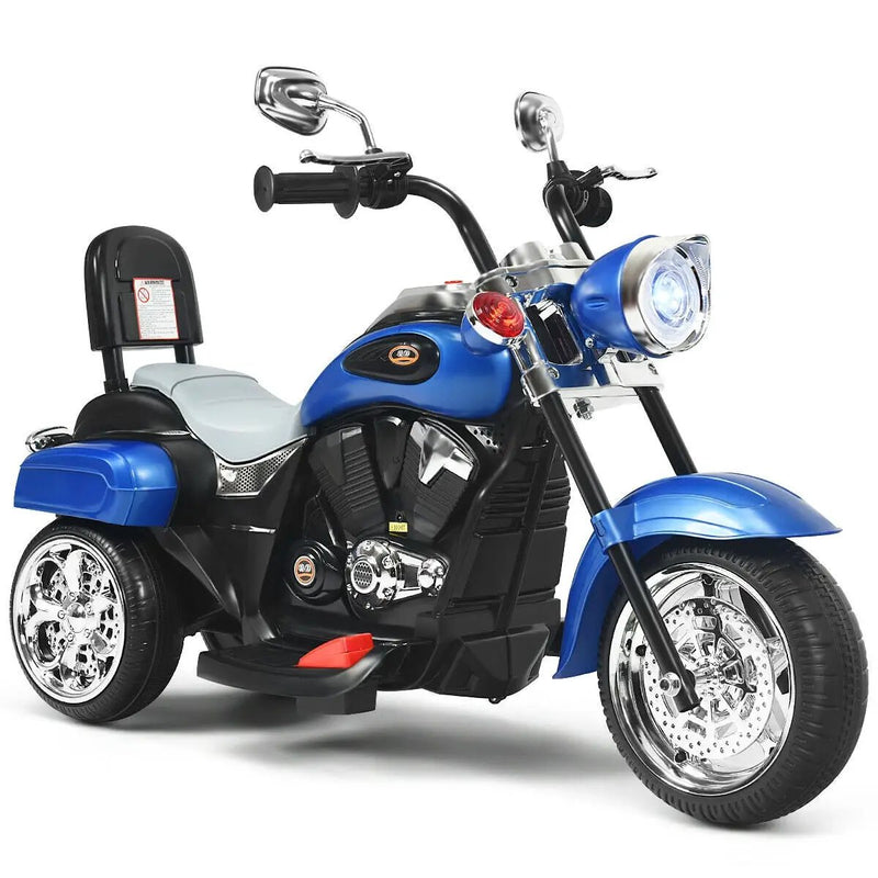 6V Powered Toddler 3-Wheel Motorbike Ride On Toy with Horn and Headlight-Black and White by DirectDeals