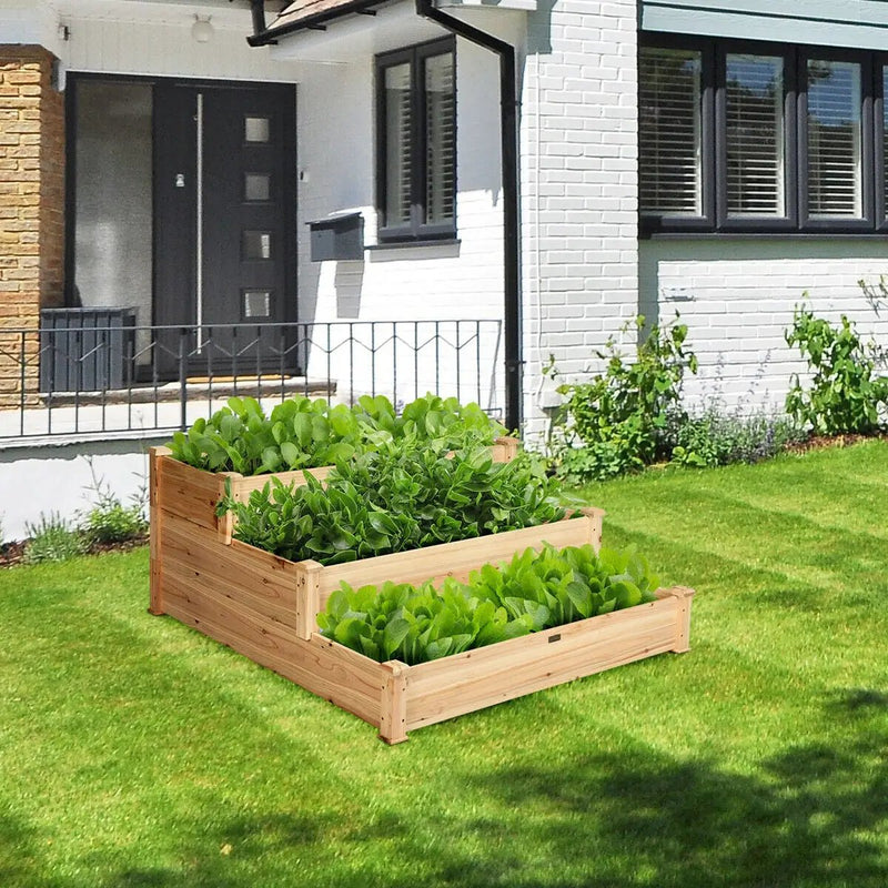 3 Tier Elevated Wooden Vegetable Garden Bed by DirectDeals