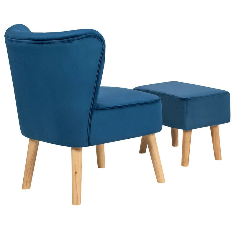 Modern Accent Chair Ottoman Set with Footstool by DirectDeals